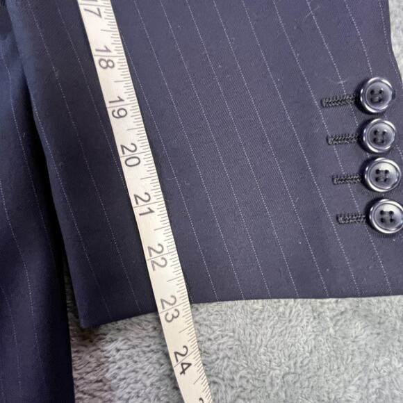 Naldini Blazer Mens 44 Navy Pinstripe Made in Italy Super 150s Wool 3 Button - Picture 5 of 15